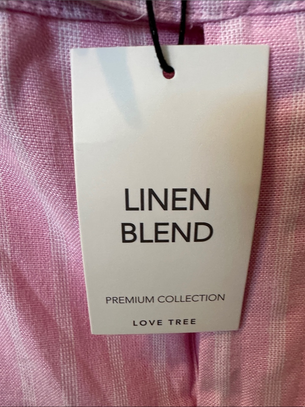 Love Tree Pink and White Striped Linen Blend Pants - Picture 2 of 3